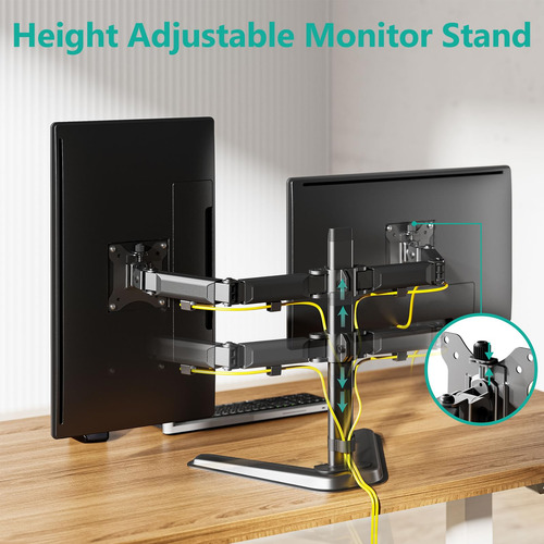 Suporte De Monitor Duplo Wali Mf002n Para 2 Monitores De Até