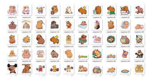 Imprimible Stickers Capybara Carpinchos Pack Para Imprimir