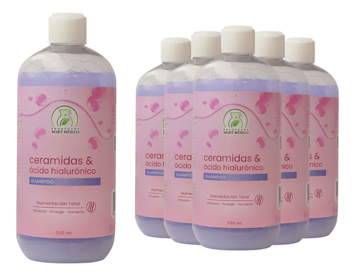  Shampoo Capilar Ceramidas & Ácido Hialurónico (500ml) 6 Pack