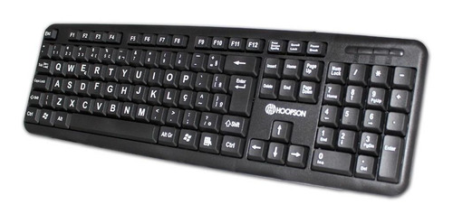 Imagem 2 de 2 de Teclado Hoopson TPC-058G QWERTY português Brasil cor preto