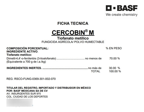 Cercobin M Fungicida Tiofanato Metilico Basf