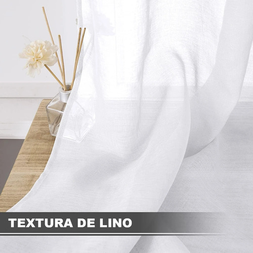 Juego Cortinas Voile Fantasia Liso Presillas Escondida Larga Blanco