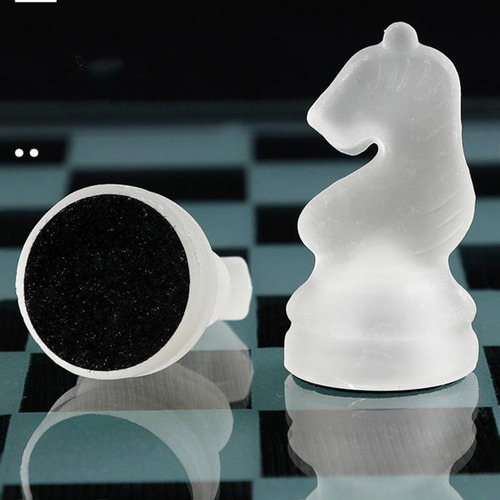 El Juego De Ajedrez De Cristal Incluye Tablero Los 20x20cm