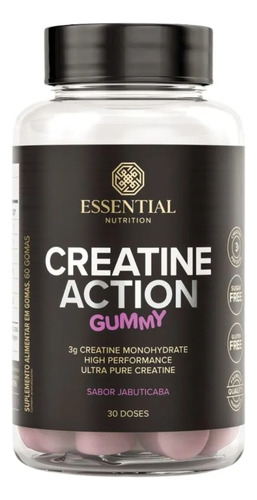 Creatine Action Essential Nutrition 60 Gomas Jabuticaba