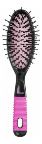 Ricca 2408 Black & Pink Escova Oval Pequena