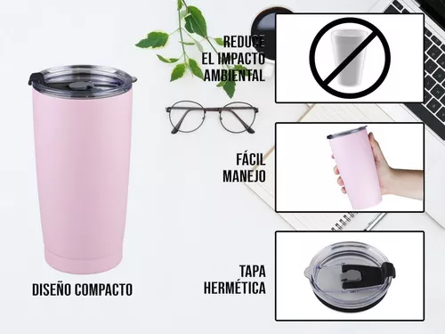 Vaso Termo Acero Inoxidable P/ Cafe 20oz Térmico Tapa Ce-t01 Color Rosa VASO  20oz