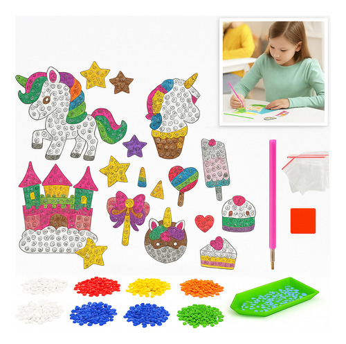 Kit Pintura Com Cristais Adesivos Pedrinhas Strass Diamante