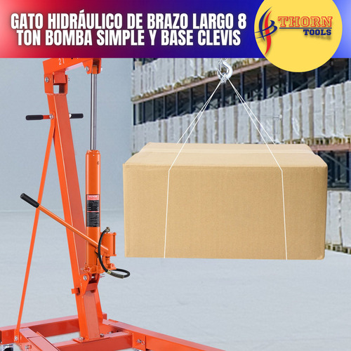 Gato Hidráulico De Largo Alcance 8 Toneladas Base Clevis