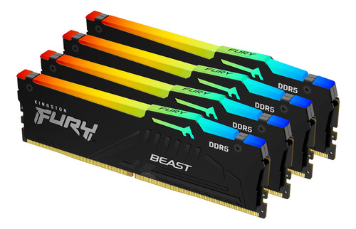 Memória Kingston Fury Beast Rgb Black 128gb (4x32gb) Ddr5