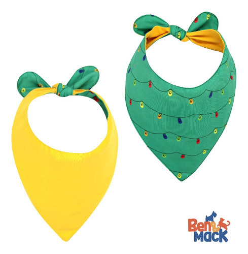 Set De 3 Pañuelos Para Perro Chico Navideño Doble Vista