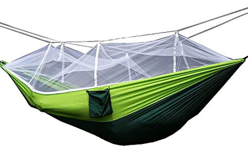 Hamaca De Camping Con Mosquitero De Nailon, Color Verde