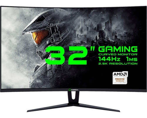 Monitor Gamemax Gamer 32 Curvo 2.5k Qhd 144hz Freesynk Preto