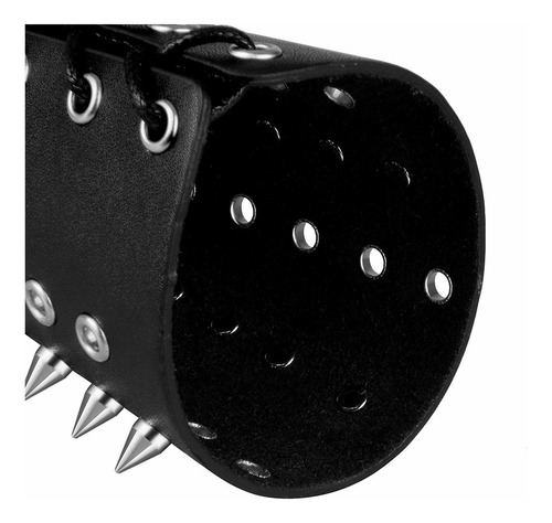 2 Piezas Punk Ancho Cuero Remache Brazo Brazaletes