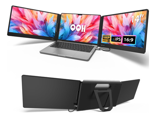 Monitor Portátil Triple Qqh, Extensor De Pantalla De La Comp