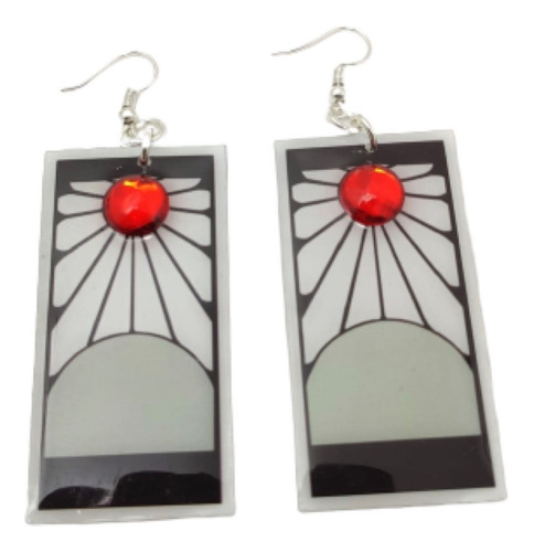Imagen 2 de 2 de Demon Slayer Aretes Kamado Tanjiro Cosplay Pendiente Sol Sun