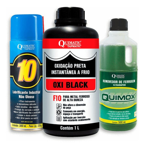 Kit Oxidação Negra A Frio Oxi Black F10+quimox+quimaticspray