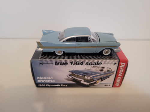 Plymouth Fury 1958 1:64 Auto World Azul-aço (Usado)