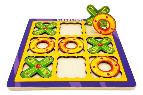 Clouds Toys Juegos De Mesa De Madera Tic Tac Toe Para Niño.