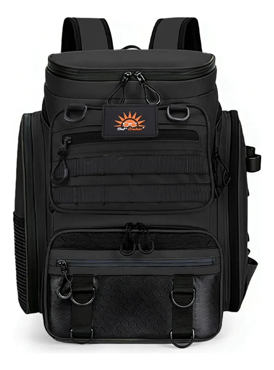 New Hawaii Mochila Impermeável Bolsa Pesca Trilha Camping Viagem Reforcada 50l Preto
