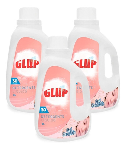 Glup Detergente Líquido Piel Sensible 3 X 3 L