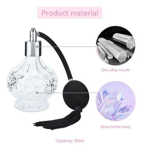 Botella De Perfume De Cristal Retro 80 Ml Rellenable Vacío