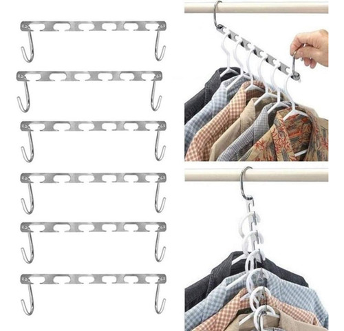 Perchas Plegable De Metal, Horizontal Y Vertical, 6 Perchas