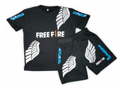 Conjunto Deportivo Free Fire Angelical  Remera Más Short