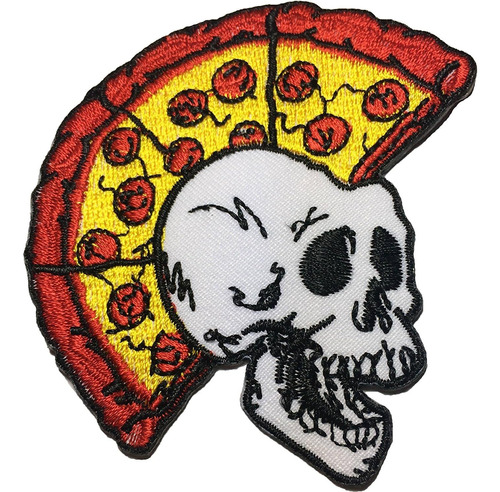 Parche De Calavera De Pizza Hho (punk), Parches Bordados Diy