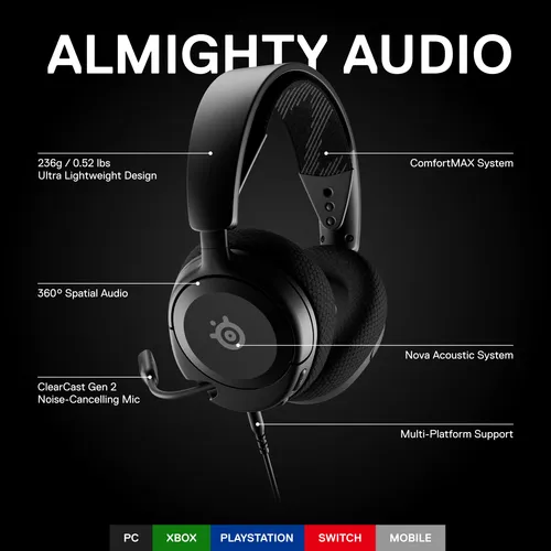 Auriculares Para Juegos Steelseries Arctis Nova 1 Hi-fi 360°