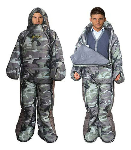 Saco De Dormir Portátil Camuflaje Saco De Dormir De 3 Estaci