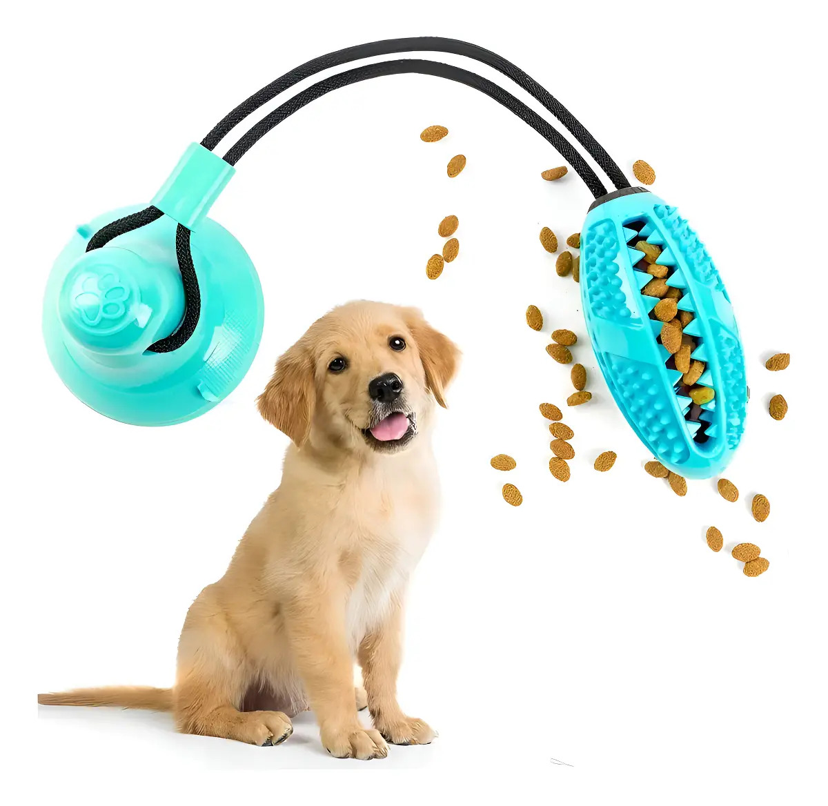 Juguete Para Perro Pet King Pelota Con Ventosa Dispensador De Premios Color Agua HT19914B