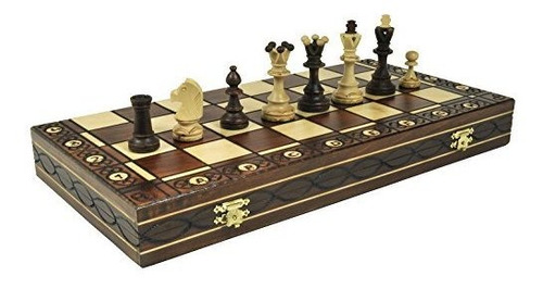 Juego De Ajedrez De Madera Brown Senator - Chessmen Pondera