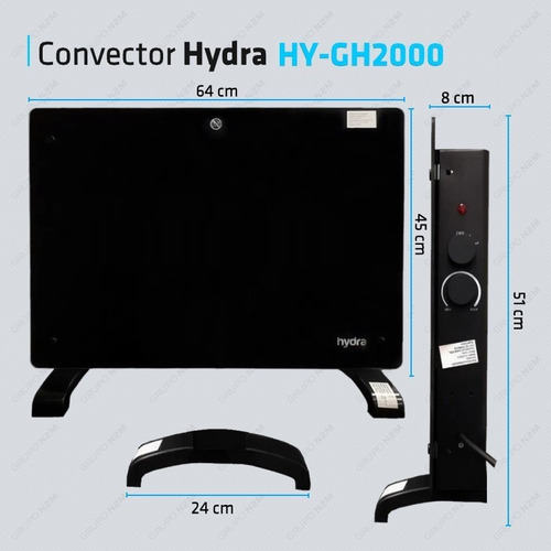 Caloventor Hydra Mini 2000w Blanco Dos Niveles De Potencia