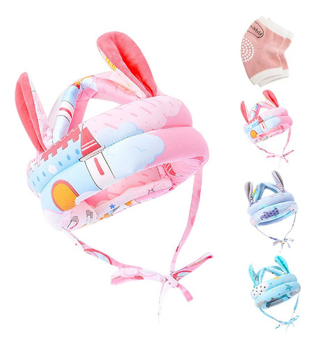 Cascos Para Bebes Antigolpes Seguridad Bebes + Rodilleras