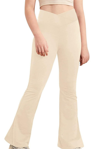 Pantalones Acampanados De Cintura Alta Para Niñas, Leggings