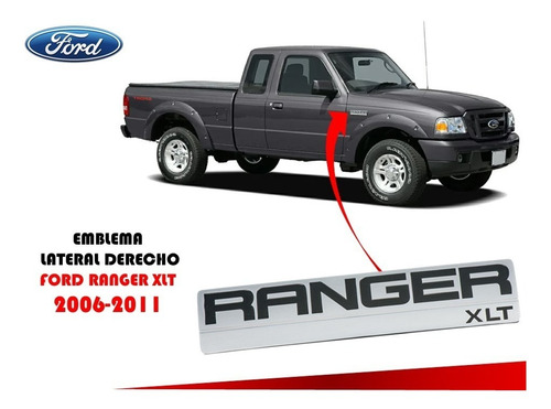 Emblema Lateral Ford Ranger Xlt 2006-2011 Derecho