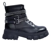 Comprar Botas Mujer Tierra Bendita Tiras Con Piedras 1141759 Negras