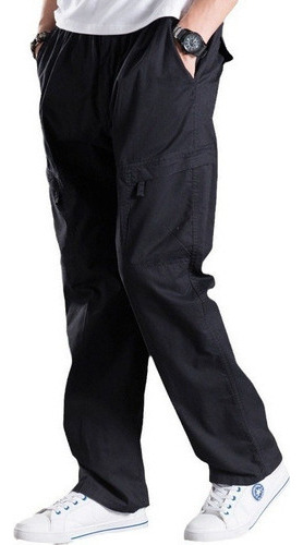 Pantalones Cargo De Talla Grande Multibolsillos Para Hombre