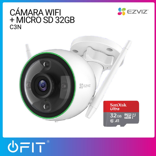 Imagen 2 de 10 de Cámara Seguridad Wifi Ezviz 2mp C3n Micrófono + Microsd 32gb