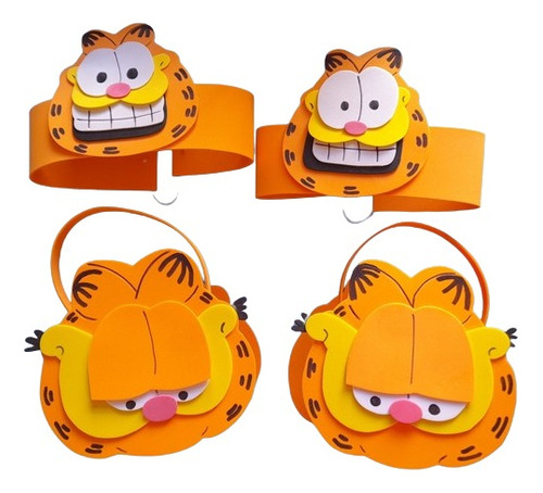 Cotillon Goma Eva Garfield Vinchas Cotillon X10