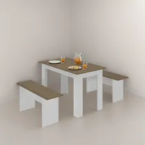 Comprar Juego De Comedor - Mesa + 2 Bancos - Desayunador Muebles Web