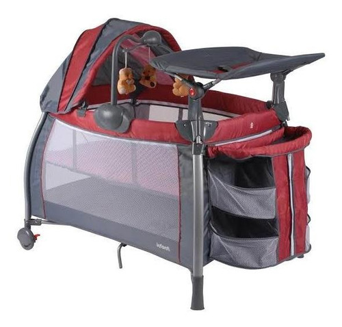 Imagen 1 de 2 de Corral Cuna Infanti Nube Kdd 992dt Rojo