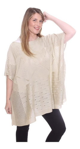 Pack X2 Ponchos Tejido Mujer Calado Verano Art 3701