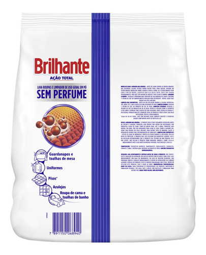 Detergente Em Pó Hipoalergênico Brilhante Prof Ação 4kg