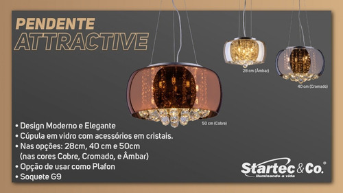 Imagem 7 de 8 de Lustre De Cristal Para Sala, Quarto 40cm Attractive Ambar