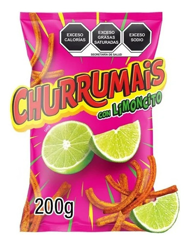 4 Pza Botana Sabritas Churrumais Con Limoncito Y Chile 200 G