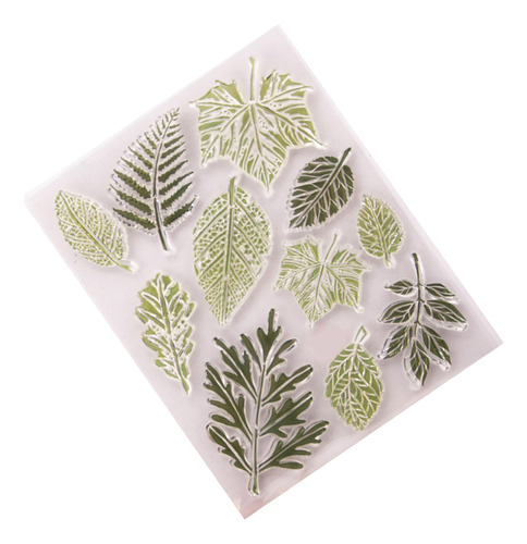 Sello Transparente Con Estampado De Hojas Para Bricolaje S