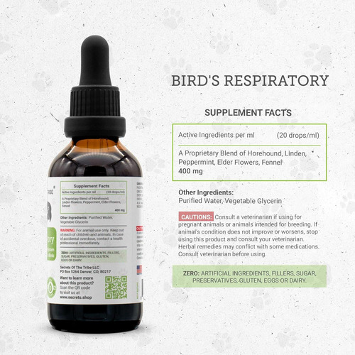 Suplemento Natural Para Aves - Salud Respiratoria 60ml