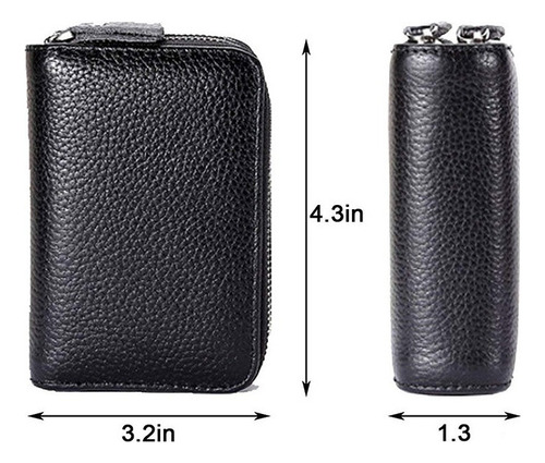 Tarjetero Piel Multi-ranura Unisex, Doble Capa Monedero