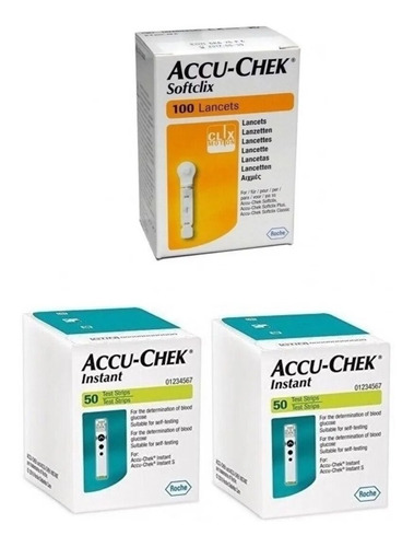 Tiras Reactivas Accu-chek Instant X 100  + Lancetas X100 Und